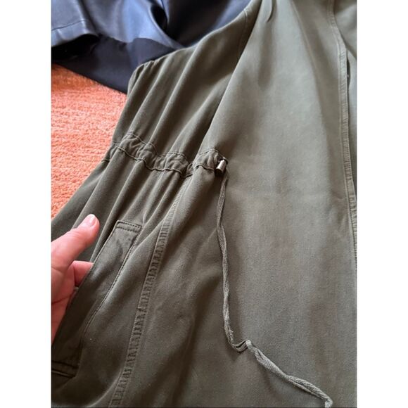 Torrid Twill Faux Leather Anorak Jacket Olive Size 2/US 2X Rayon Blend - Picture 6 of 10